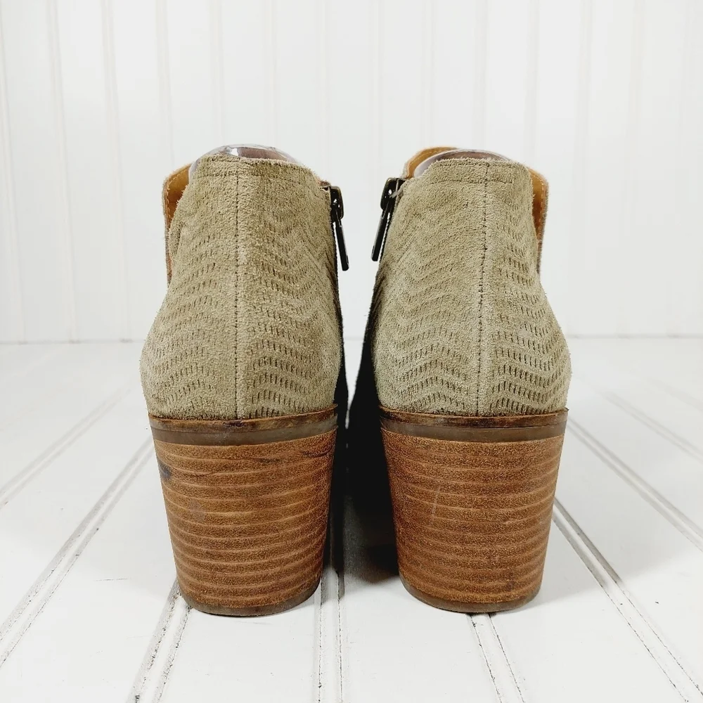 Lucky Brand Pickla Suede Leather Cut Out Booties B384